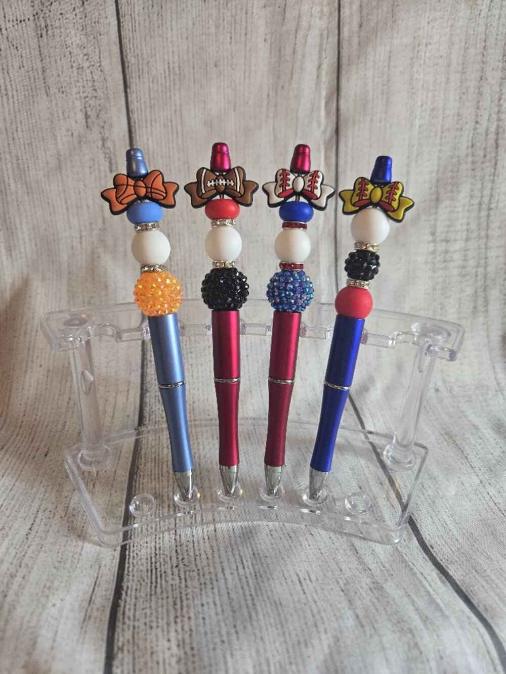 Bow Football Beaded Pens(Read Description)